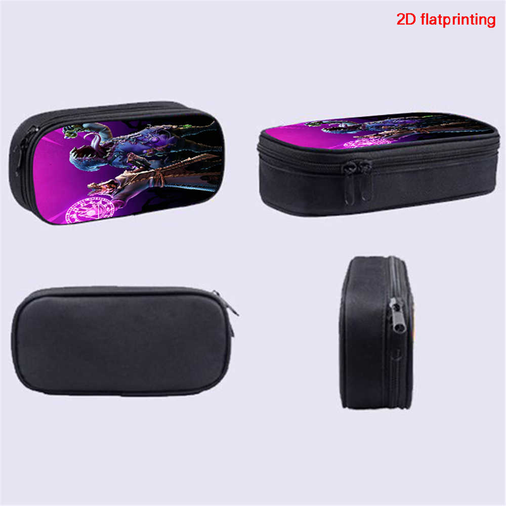 Fortnite Cartoon Lightweight Two Layer Pencil Pouch, Unisex Kids Aged 6-14 Light Portable Student School Stationery Storage Case