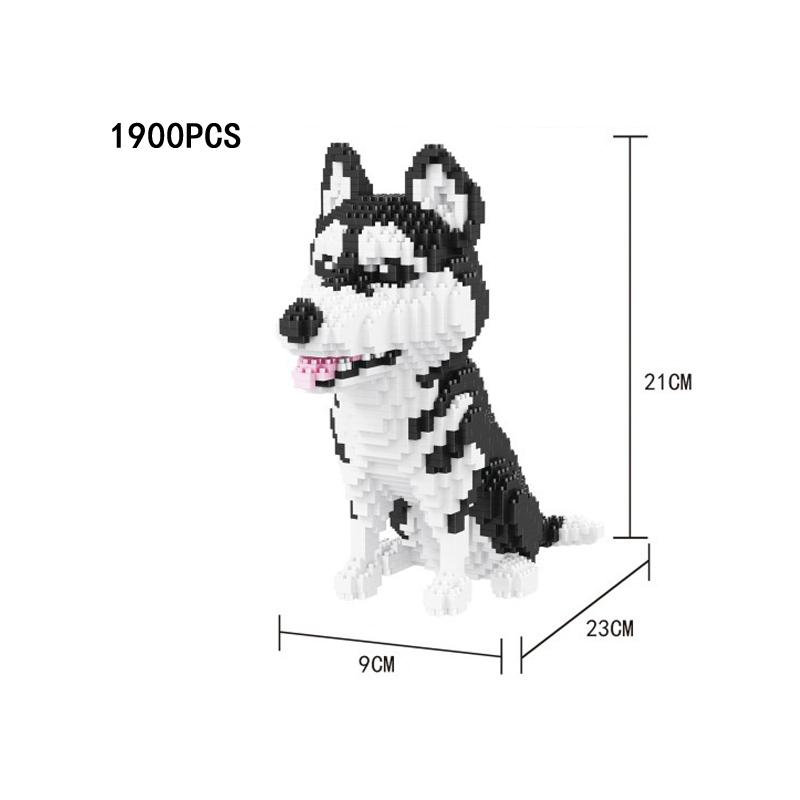 Idea Pets Animal Nanobrick Siberian Husky Corgi Poodle Schnauzer Dog Micro Diamond Block Puppy Doge Shiba Inu Toy Sets For Gifts