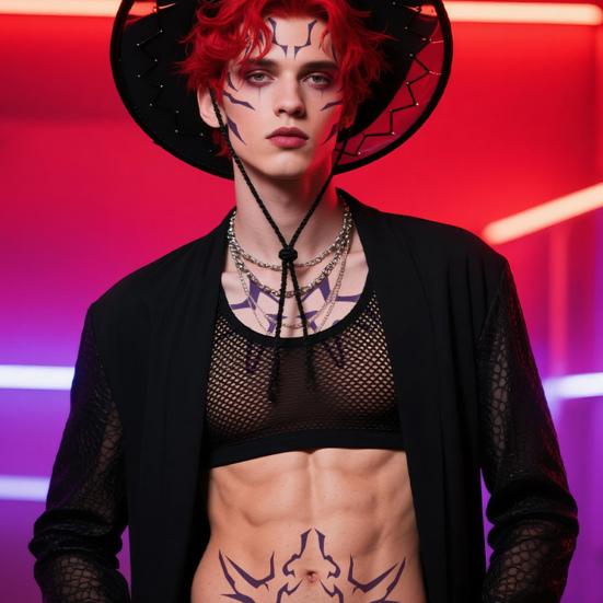 8 ark Anime Tatoveringsklistremerker Svettebestandige Vanntette Midlertidige Tatoveringer Full Dekning Kroppskunst for Cosplay Halloween Cosplay Festtilbehør