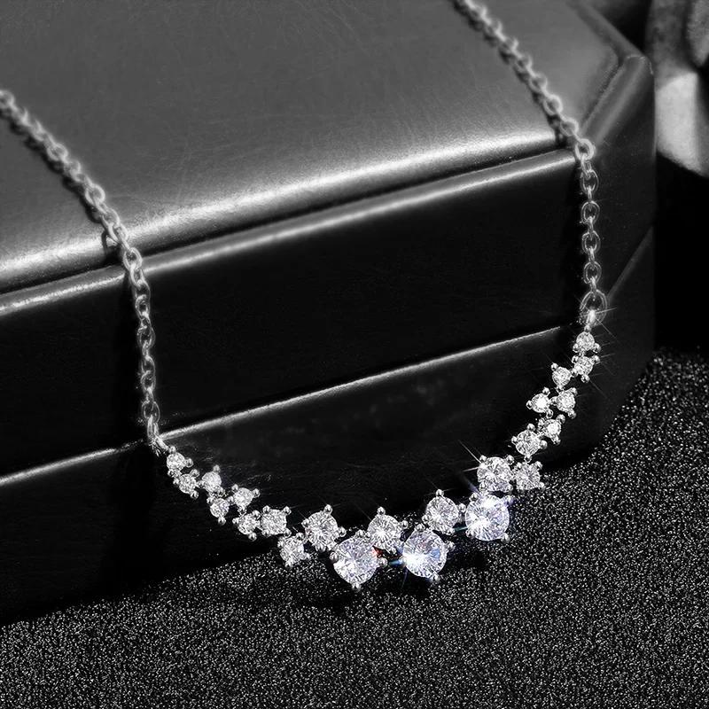 Gorgeous Bridal Wedding Necklace Brilliant Cubic Zirconia Delicate Female Necklaces for Party High Quality Trendy Jewelry