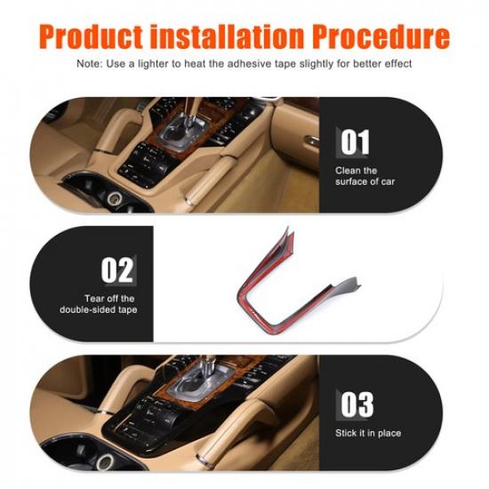 Fényes Fekete Belső Középkonzol Borítás Díszítés Porsche Cayenne 2011-2017-hez