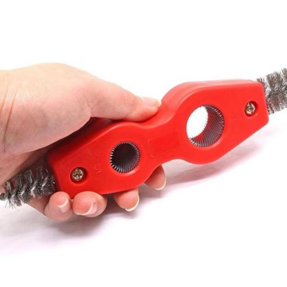 Double-headed Pipe Deburrer Inside Outside Wire Brush Copper Tube Polishing Tool PPR Pipe