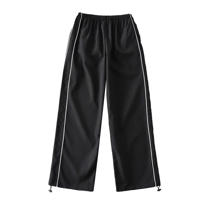 Americké Street Style rychleschnoucí kalhoty se stahovací šňůrkou: Dámská letní móda, volné, ležérní, dlouhé kalhoty