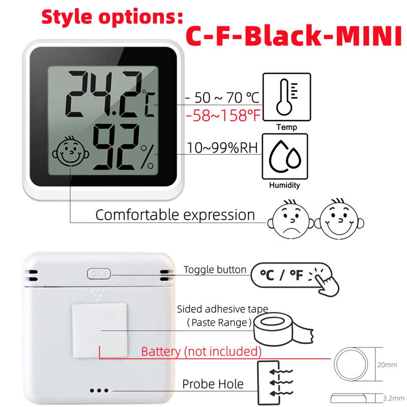 Mini LCD Digitales Thermometer Hygrometer Innenraumtemperatur Feuchtigkeitsmesser Sensor Messgerät Wetterstation