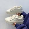Sportovní obuv Dámské jaro a podzim Nové univerzální kožené ležérní sušenky spodní bílé boty korejská móda