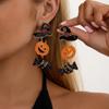 Playful Enamel Witch Hat Pumpkin Candy Dangle Earrings for Women Halloween Statement Earrings Cosplay Party Jewelry Gifts