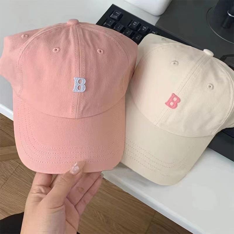 Hat Women's spring and summer tide baseball cap Small face adjustable solid color versatile sunshade cap