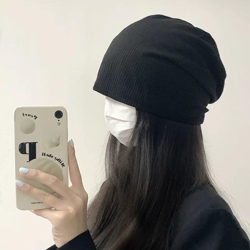 Hat Women's Spring and Autumn Stacking Hat Thin Trendy Versatile Knitted Hat Baotou Hat Pullover Confinement Hat Autumn and Winter Outdoor