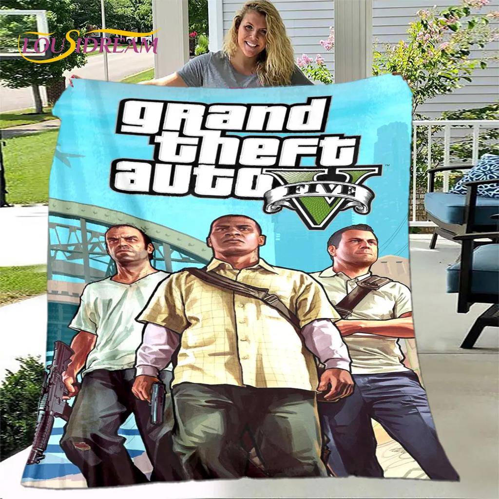 Grand Theft Auto GTA Game Gamer Soft Plush Blanket,Flannel Blanket Throw Blanket for Living Room Bedroom Bed Sofa Picnic Cover