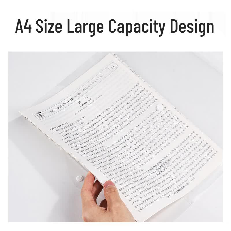 Deli A4 Transparent Snap File Folders
