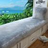 Window Mat, Plush Balcony Mat Window Sill Mat Carpet Thick Anti Slip Bedside Blanket Solid Plush Soft Cushion Chair