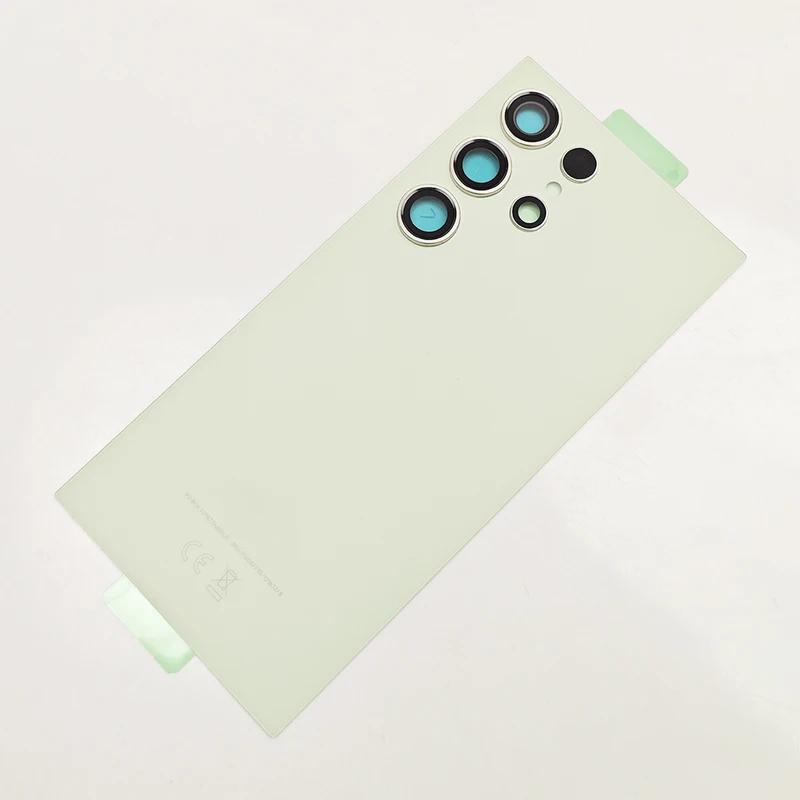 

Задняя стеклянная крышка для Samsung Galaxy S24 Ultra 5G, запасная задняя крышка жесткого аккумулятора, задняя крышка корпуса с клеем S24 Ultra Green