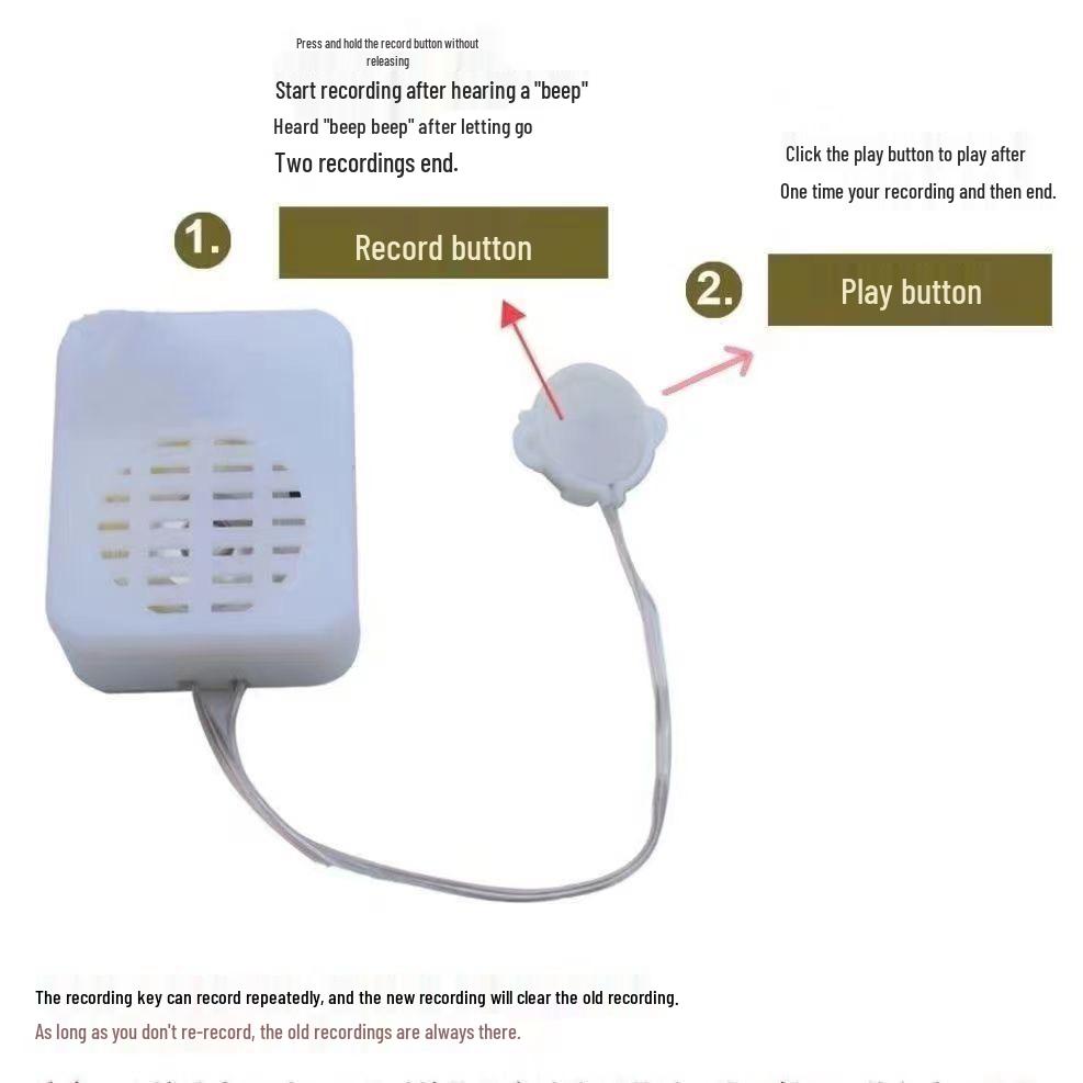 DIY Recordable Music Box Plush Toy with Sound Recorder and Pendant Holder