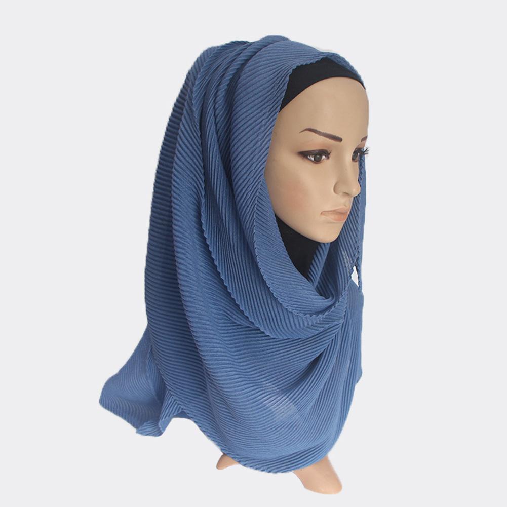 Twill Creased Wrinkle Scarf Cotton and Linen Muslim Headscarf Lady Hood Turban