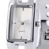 Women's Square Dial Changing Color Bracelet Bangle Quartz Fashion Wrist Watch