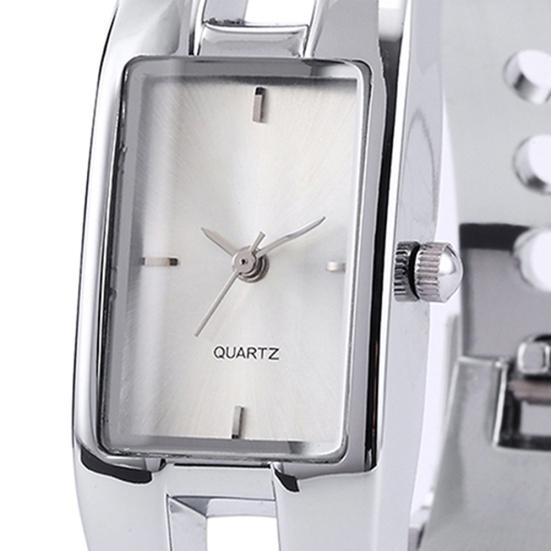 Women's Square Dial Changing Color Bracelet Bangle Quartz Fashion Wrist Watch