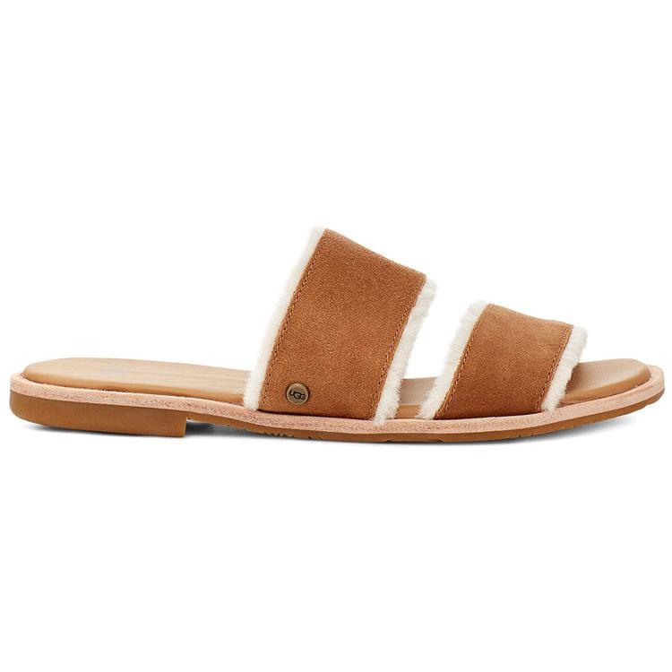 UGG Versatile Rubber Sole Slide Slippers Women's Chestnut Brown 1110984-CHE