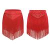Womens Salsa Dance Costume Elastic Waist Tiered Tassel Skirt Latin Performance Competition Outfit Party Wear