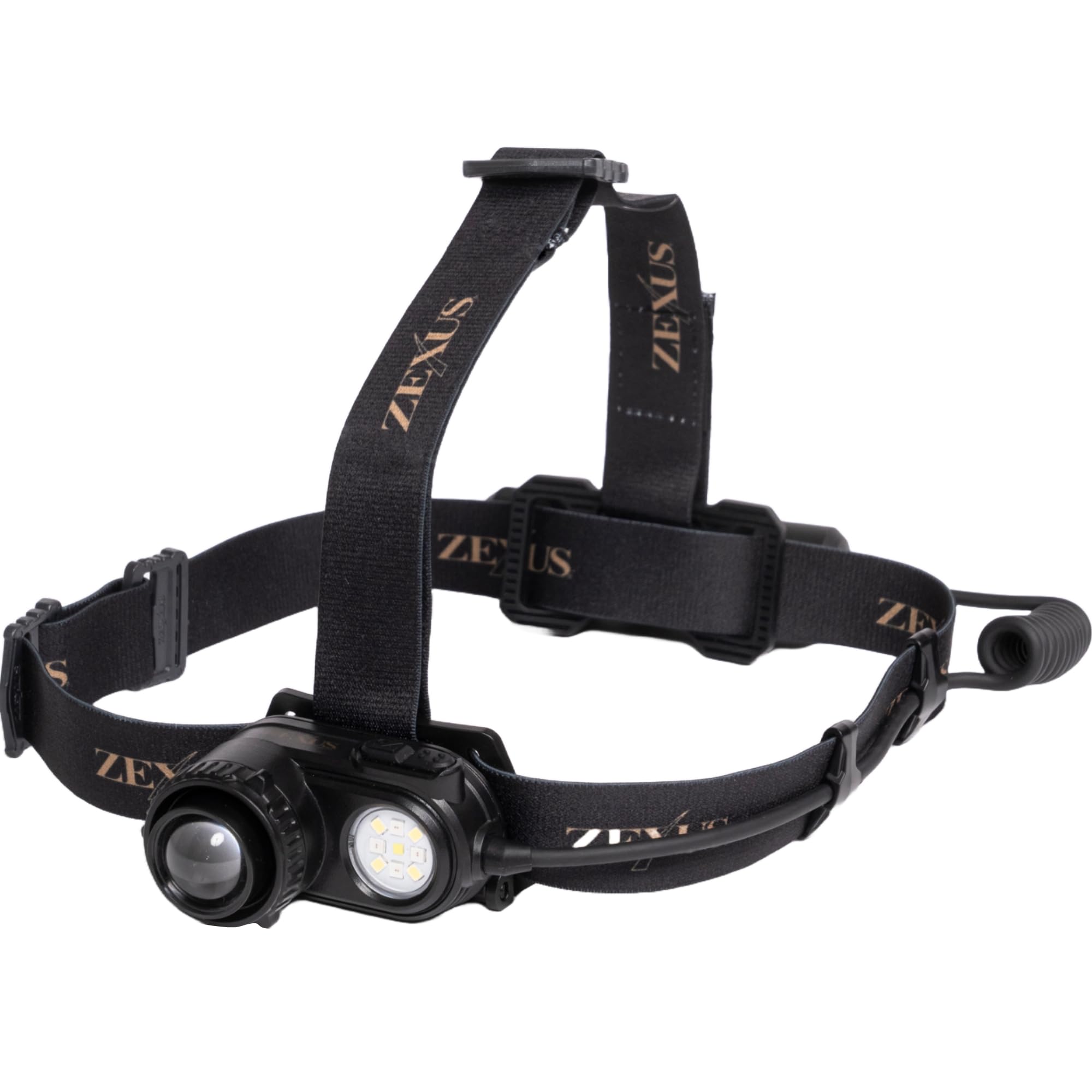 

ZEXUS Перезаряжаемый светодиодный налобный фонарь 1300 Основной светодиод Время работы до 46 ZX-R740 [Макс. Люмены, Время Часы, Белый/Красный] чёрный