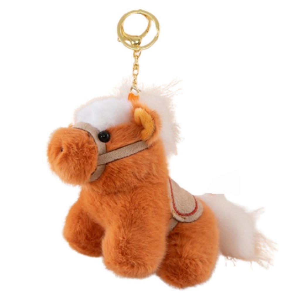 Lifelike Mini Horse Pendant Cute Plush Horse Doll Pendant Festive Decor