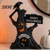 Durable Resin Craft Gifts Spooky Halloween Figurine, Scary Ghost Pumpkin Tabletop Decoration Small Autumn Crafts for Tiered Tray, Shelf, Mantel, Home