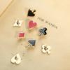 i-Remiel Popular Small Poker Cufflinks Pins and Brooches for Women Men Zinc Alloy Broche Brooch Badges Shirt Collar Accessories