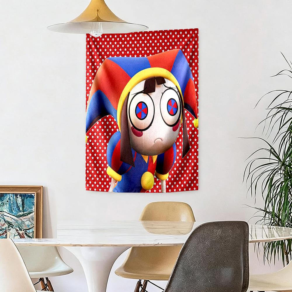 Digital Circus2 Wall Decor Tapestry Art For Pet Memorial Birthdaywedding Party Backdrop Family Gift