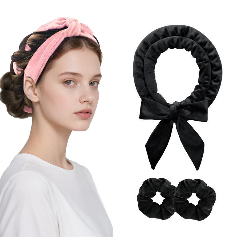 Heatless curling iron hair tie streamer coiler hairdressing big wave sleep gift box set