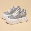 Thick-soled Hollow Fashion Casual Shoes for Women In Summer Woven Mesh White Shoes All-match Platform Shoes