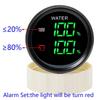 Digital Dual Gauge with Alarm 52MM Water Level+Sewage Level Meter for Water/Sewage Level Sensor 0-190ohm Boat Car 12V24V