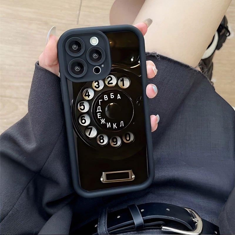 Retro phone button creative pattern phone case suitable for iPhone 17 16 15 14 13 12 11 Pro/Max/Plus anti drop and shockproof