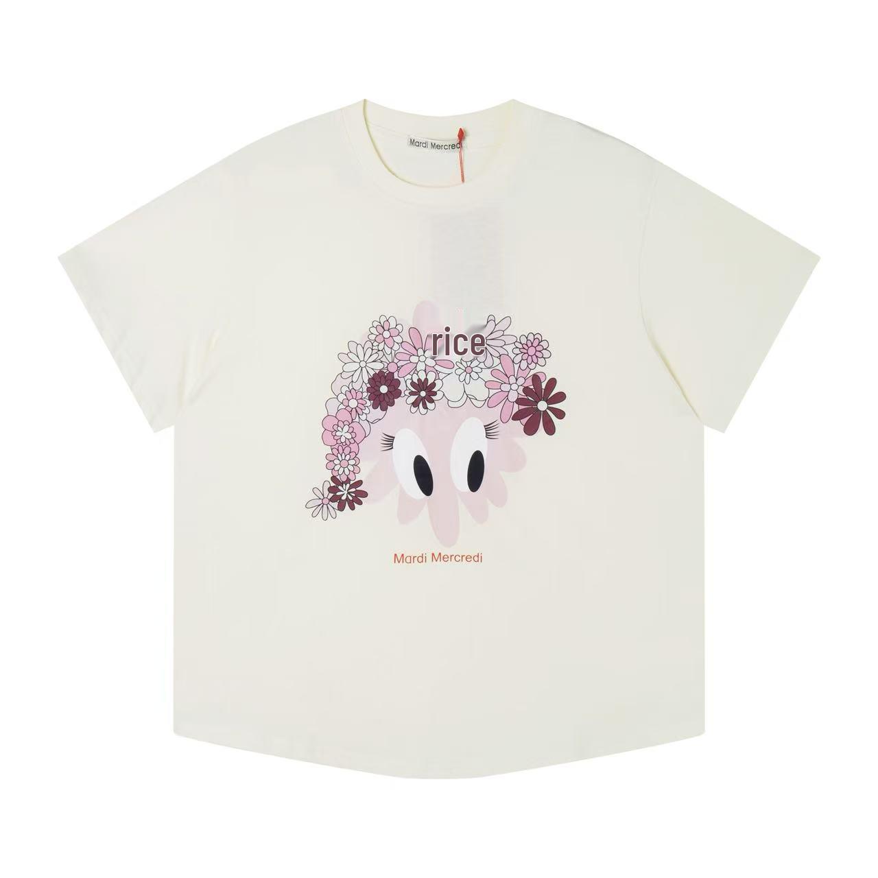 

MARDI New Style Floral Cloud Short Sleeve Women s T-shirt One Size Length 65