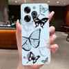 Phone Case For Tecno Pova 6 Pro 5G LI9 Case Tecno Pova 6 5G LI7 Back Cover Luxury Butterfly Flowers Transparent Soft TPU Casing