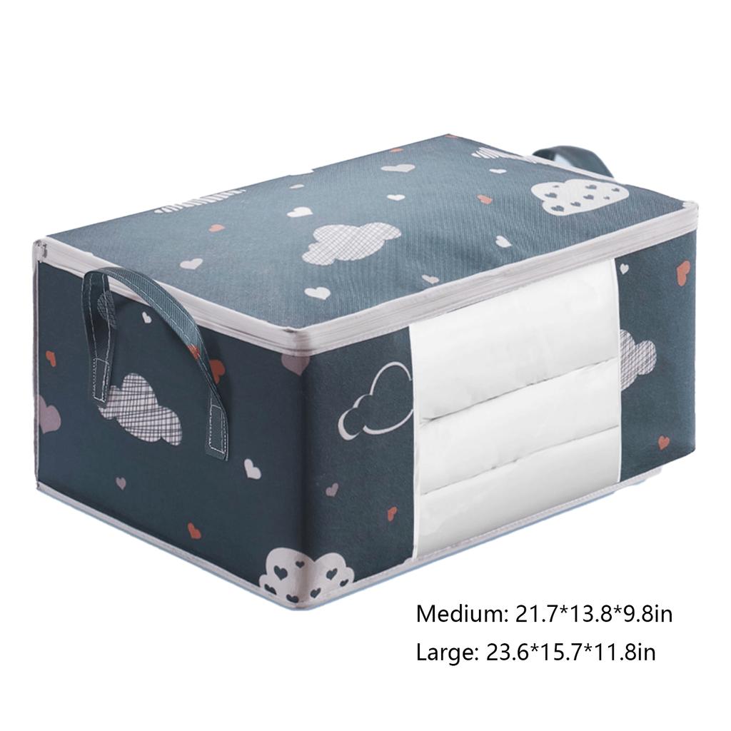 Large Capacity Clothes Storage Bag Organizer With Reinforced Handle, Suitable For Blankets, Bedding