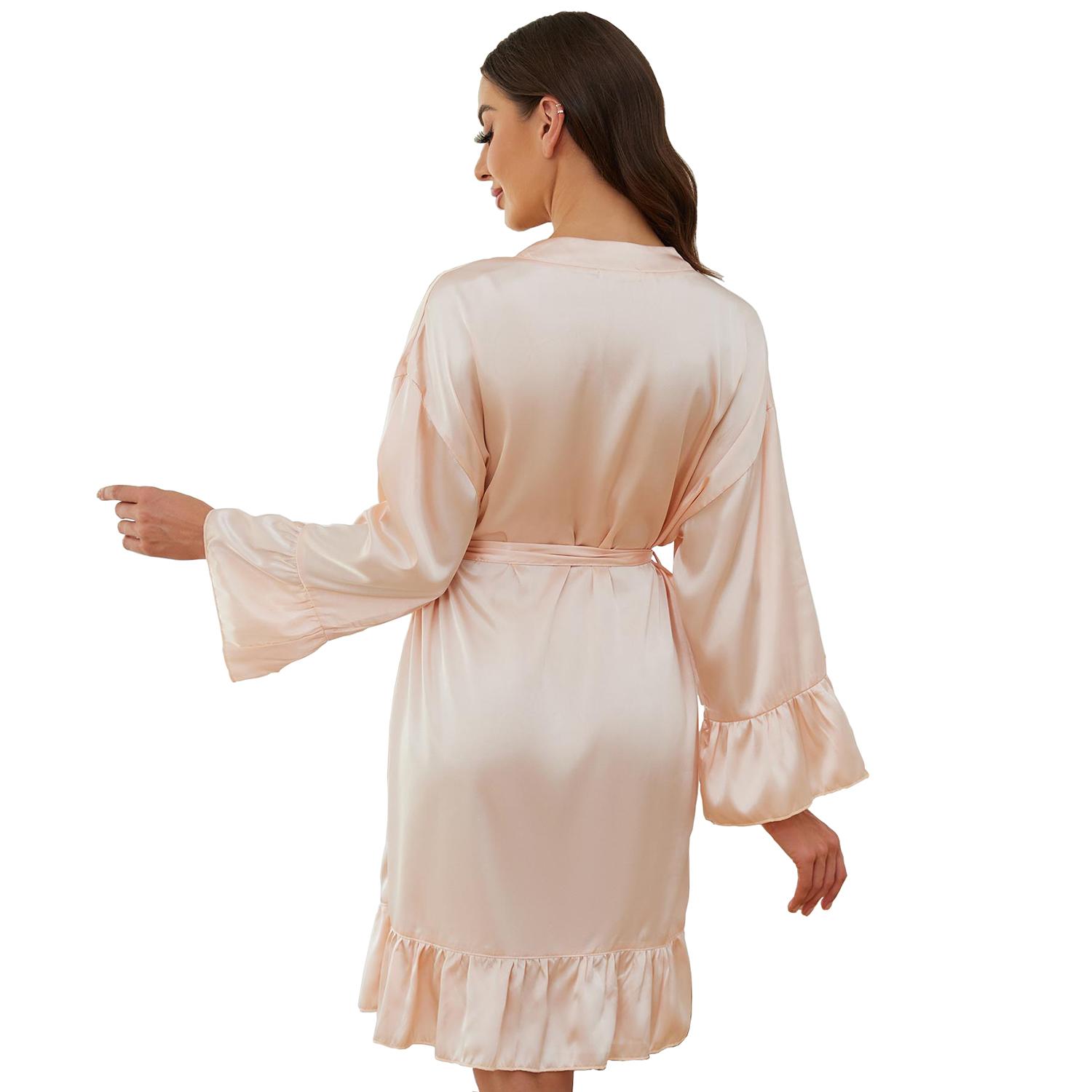 Женские ночные рубашки из искусственного шелка и атласа — фото 4