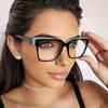 SHAUNA Mode Doppel Farbe Frauen Cat Eye Brille Rahmen Retro TR90 Klar Anti-Blau Licht Brillen Männer Optische Blau gelb Rahmen