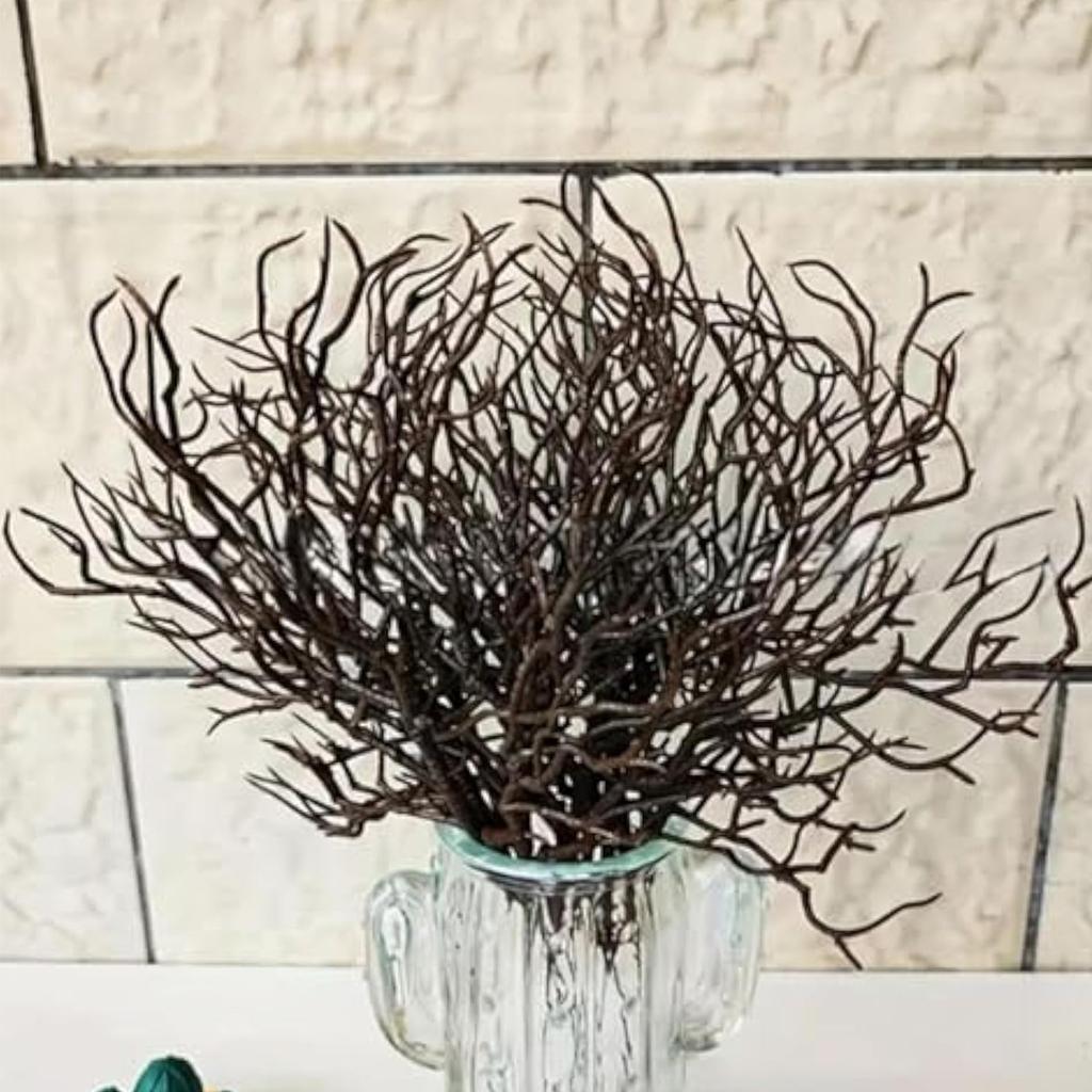 10pcs Black Halloween Artificial Dead Branch Antlers Shape Non-fading Artificial Plastic Tree Branch Realistic Exquisite