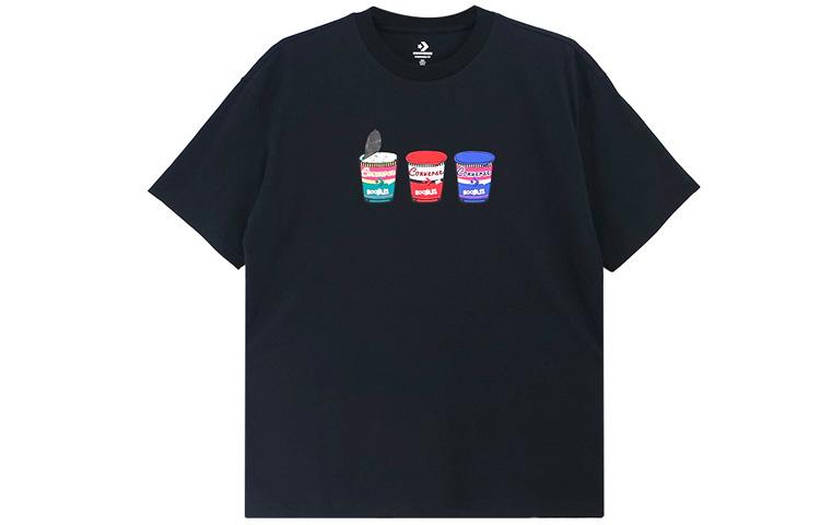 Converse Drop Shoulder Sleeve T-Shirt Unisex Black 10020853-001 M