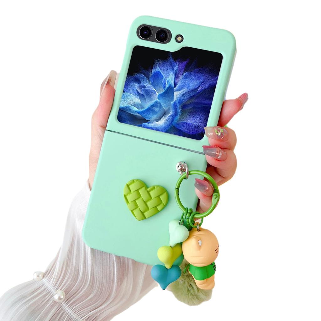 Applicable to Samsung GalaxyZ Flip8 mobile phone case folding skin feeling love hairball zflip7/6 protective case 5 women