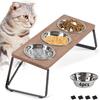 Handrong Foldable Cat Bowl Raised Cat Bowl Cat Food and Water Bowl Set Elevated Cat Dog Bowl Stand 3 Bowls Cat Dog Feeder Pet Bowl for Cat and Small