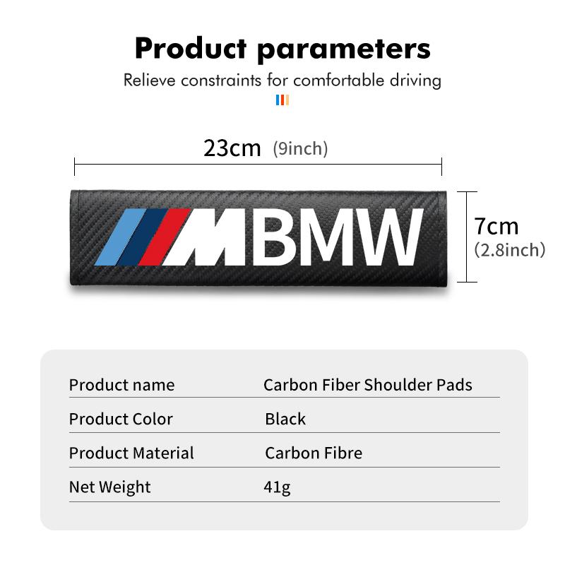 Car Seat Belt Shoulder Carbon Fibre Protection Pad Accessories For BMW M Performance Alpina M3 M5 M6 X1 X3 X4 X5 G20 Q11