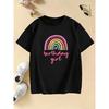 Fashion Rainbow Love Birthday Girl Gothic T Shirts Manga Kids Children's T-shirt Girls Summer Spring Casual Top Tee