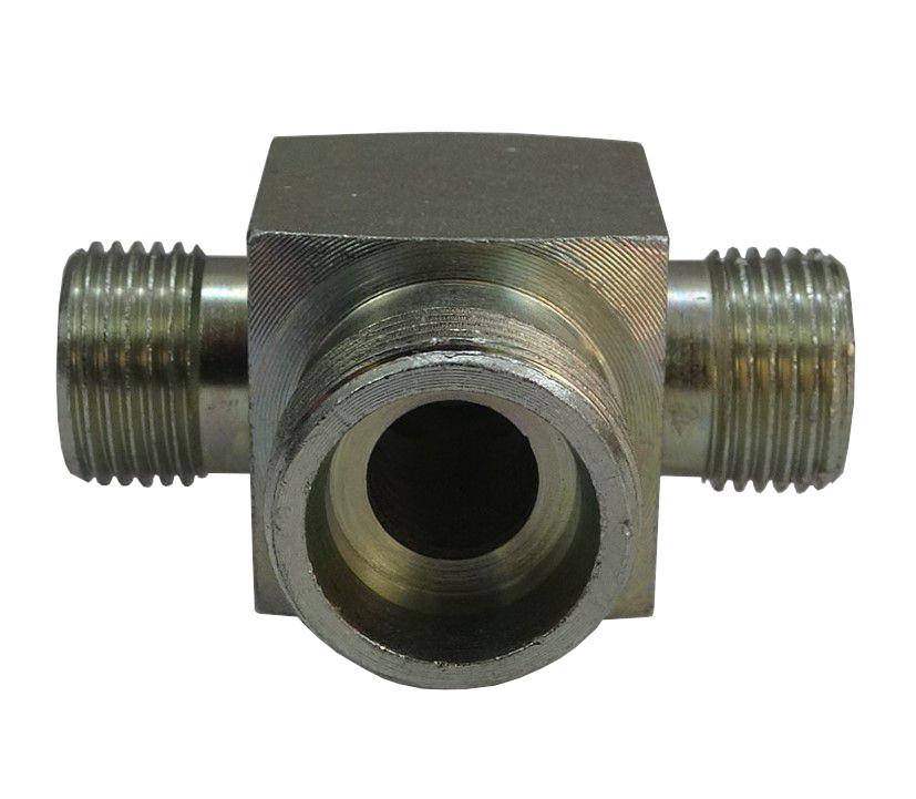 Connector - hydraulic coupling - tee M18x1.5 - M24x1.5 -M18x1.5 12L/16S/12L