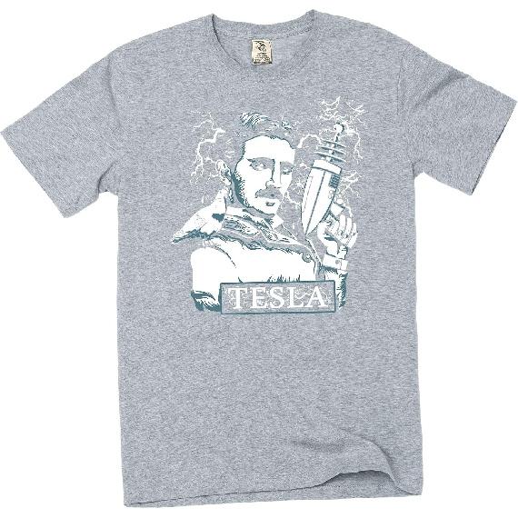 Nikola Tesla T-Shirt Tesla with Electrical Gun Men's Funny T-Shirt