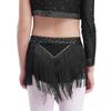 Girls Latin Dance Costume Mock Neck Sleeveless Fringe Vest Sparkly Rhinestones Tassel Skirt Performance Outfit