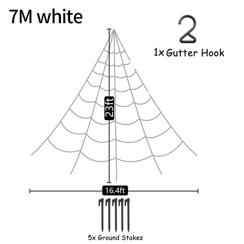 Halloween Decorations Triangle Spider Web 5/7m Large Plush Simulation Spider Web Haunted Home Outdoor Yard Decoration Props