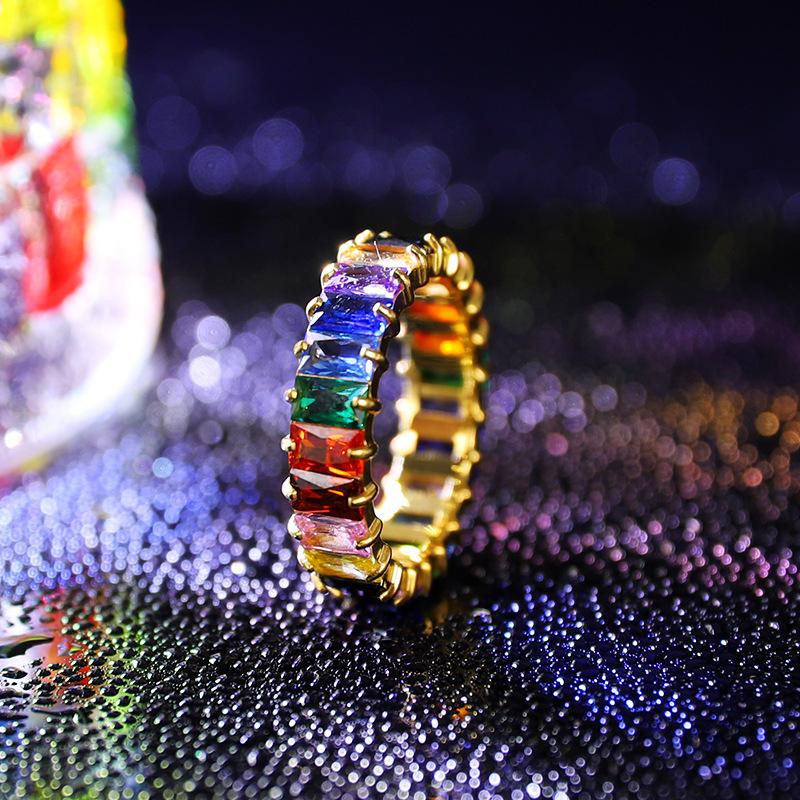 Hot Selling Titanium Steel Women Jewelry Luxury Designs 5mm Full Cubic Zirconia Engagement Rings For Men Best Friend Gifts