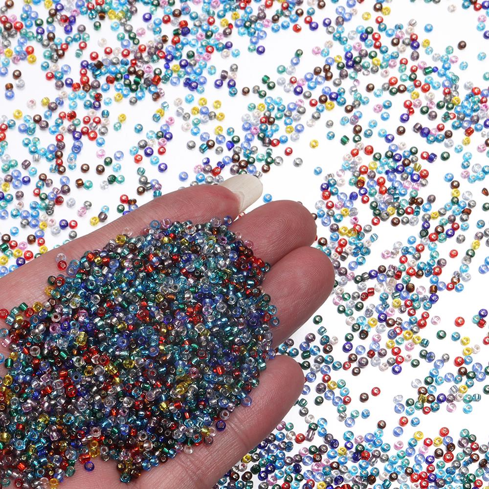 1150/5750pcs Round Glass Beads Colorful Seed Beads Loose Spacer Seed Bead For Jewelry Making DIY Necklaces Bracelets Accessories