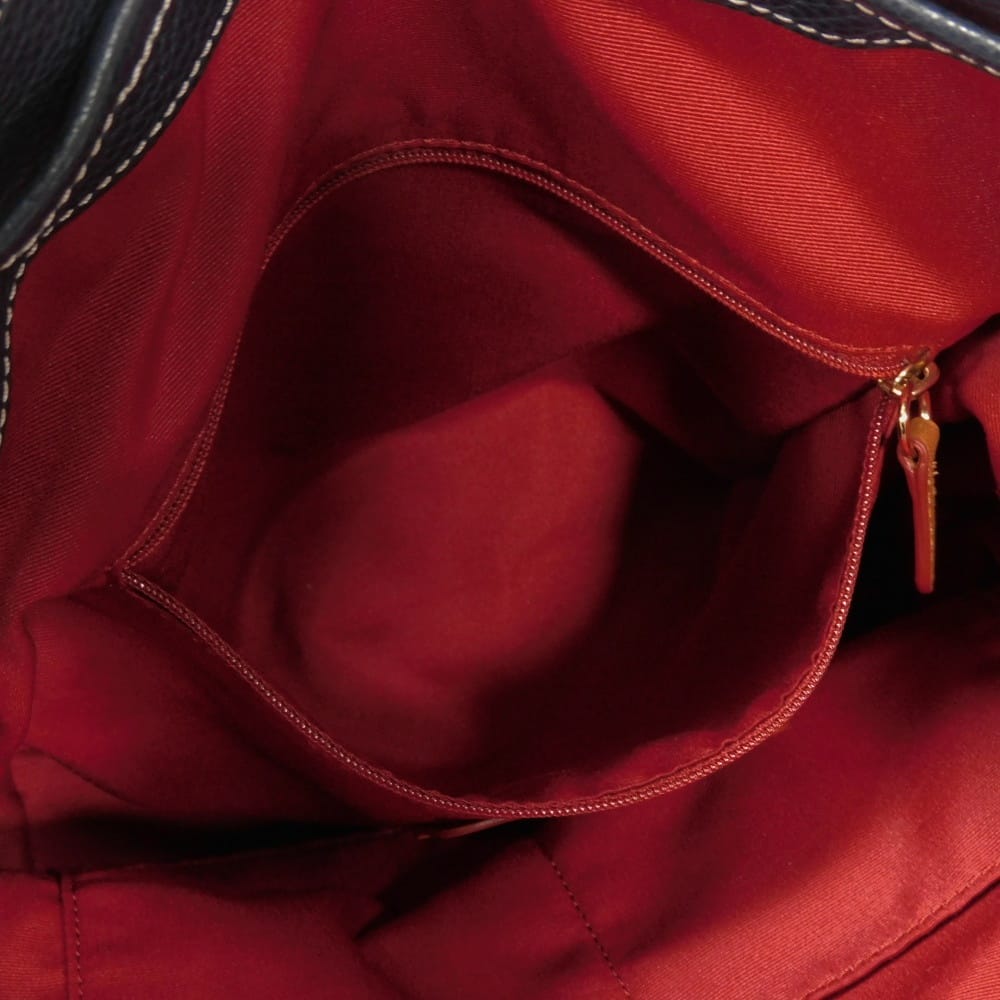 Used 9726 Signature Mickey Drawstring F37224 7922 Denim Jacquard Drawstring 2-Way Shoulder Bag Logo Denim Blue Women's