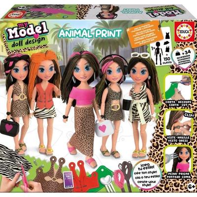 Creative Play - EDUCA - My Model Doll Design WILD PRINT - Create Your Own Personalized Doll with Trendy Designs
